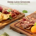 thumbnail image 3 of Astercook 4-Pieces Wood Cutting Board, Bamboo Chopping Board for Kitchen with Holder, Cutting Boards Set with Juice Groove and Handles, Charcuterie Board for Chopping Meat, Vegetables and Fruits, 3 of 10