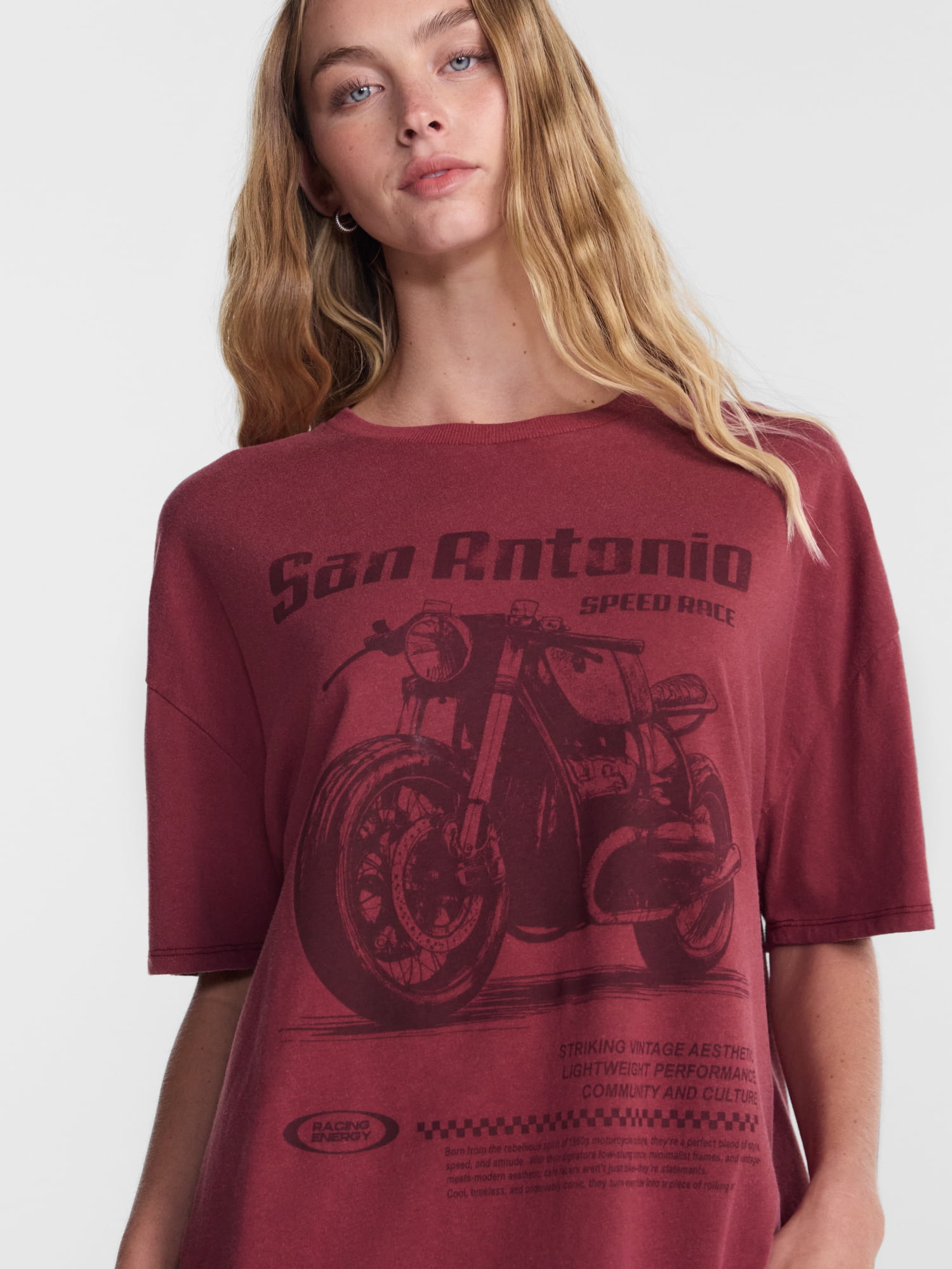 No Boundaries Washed Graphic Boyfriend Tee, Women's XXS-XXL