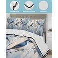 thumbnail image 4 of Quilts Twin XL Size, Teal Forest Birds Soft Comforter Bedding Set for Bed, Modern Oil Painting Farmhouse Lightweight Quilted Bedspread with Pillow Cover(2 Pieces) for All Season, 68x98 Inch, 4 of 6
