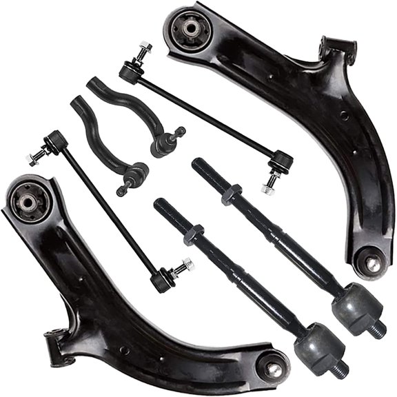 8 PCs Suspension Kit Front Lower Control Arms Assembly Inner Outer Tie Rods Sway Bars Replacement for Nissan Cube 2009-2013 Versa 1.8L