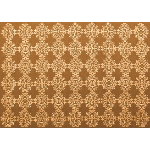 Ahgly Company Indoor Rectangle Abstract Orange Contemporary Area Rugs, 8' x 12'