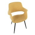 thumbnail image 3 of LumiSource Black Metal, Yellow Fabric Vintage Flair Chair - Set of 2, 3 of 8