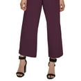 thumbnail image 3 of Calvin Klein Womens Wide Leg Cropped Pants Aubergine XL, 3 of 3