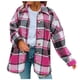 thumbnail image 2 of Puntoco Mujeres Moda Lattice Solapa Botón Casual Manga Larga Suelto Abrigo Abrigo Puntoco Puntoco-461, 2 of 9
