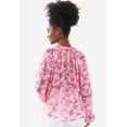 thumbnail image 2 of Ellos Women's Keyhole Ruffle Trim Blouse, 2 of 3