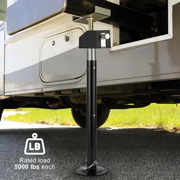 QinaQin Juego de 4 gatos estabilizadores para RV slide out, capacidad de 5,000 lb, altura ajustable, compatibles con taladro eléctrico y manivela para mayor estabilidad