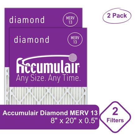 

Accumulair Diamond 08x20x0.5 MERV 13 Air/Furnace Filters (2 pack)