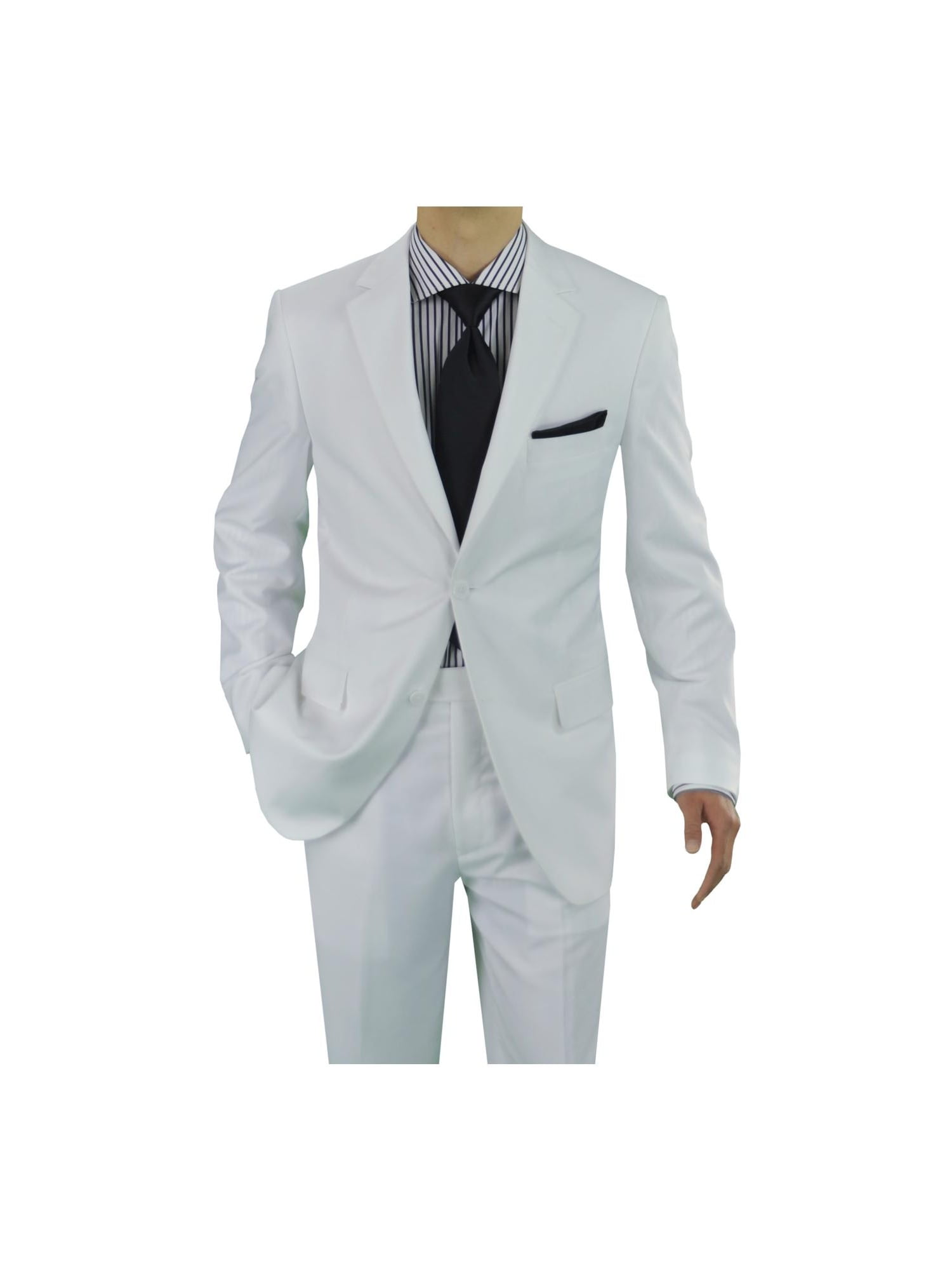 GN GIORGIO NAPOLI Presidential Mens Two Button Suit 2 Piece Modern Fit Tux Set
