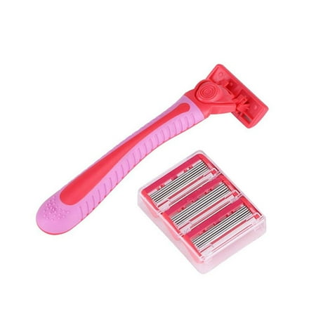 Women Disposable 6-Layers Straight Razor Sharpen Blades Waterproof Manual Lady Shaving Razor