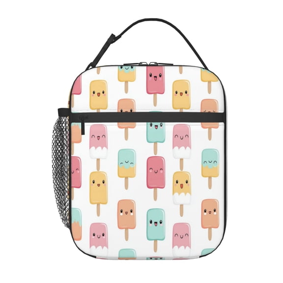 Cute Kawaii Popsicle Lunch Bag for Office Women – Stylish Thermal Insulated Tote with Shoulder Strap, Lightweight for Work or Travel