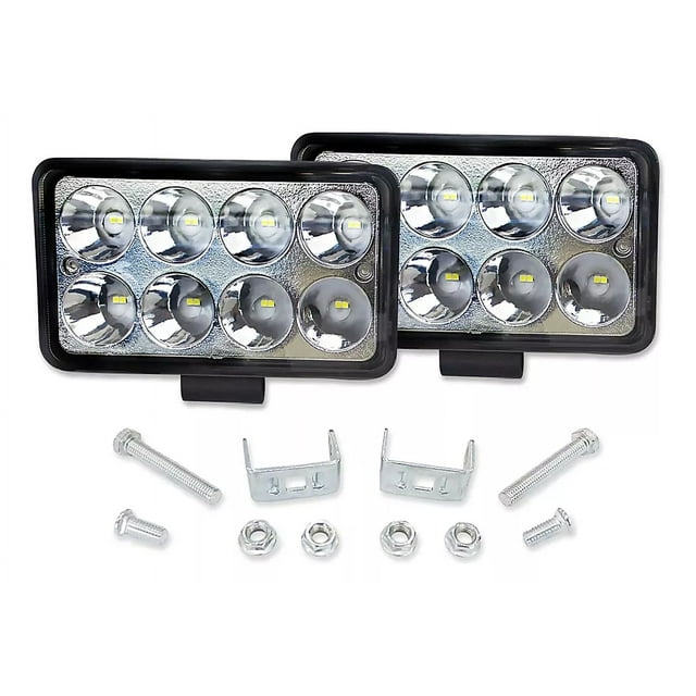 Tunelight Par De Faros 8 Leds Con Estrobo 32w Rectangulares