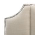 thumbnail image 5 of SAFAVIEH Streep Modern Glam Upholstered Bed Frame, Queen, Beige, 5 of 7