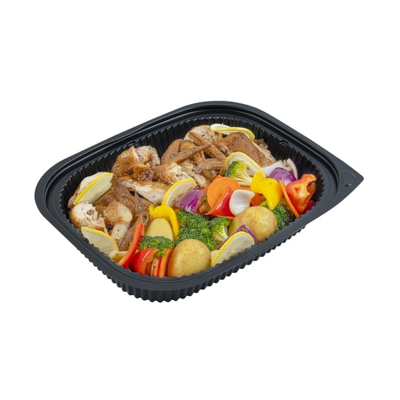Restaurantware-RW Base 88 Ounce Food Containers, 100 Microwavable To Go Box - Durable, Stackable, Black, Plastic Rectangular Containers, Pack Hot And Cold Food, For Takeaway, Disposable