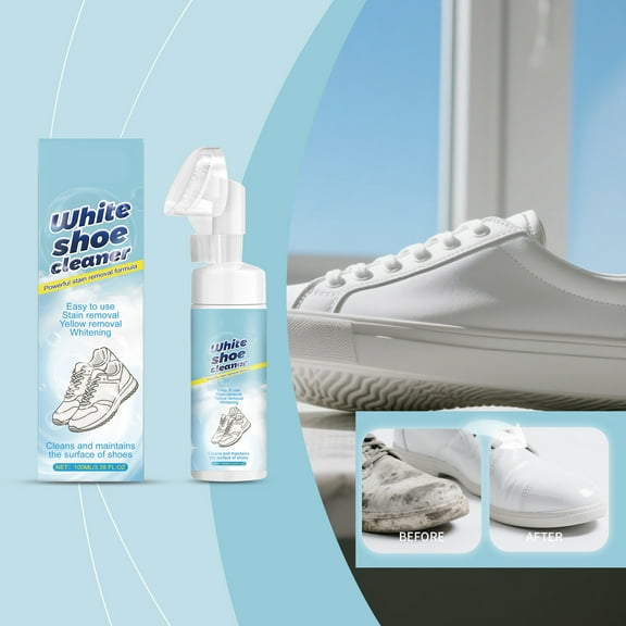 Shoe Cleaner, Deep Cleaning Sole Sneaker Cleaner, White Shoe Cleaner for Sneakers, Tennis Shoes, Leather, Canvas, Rubber
