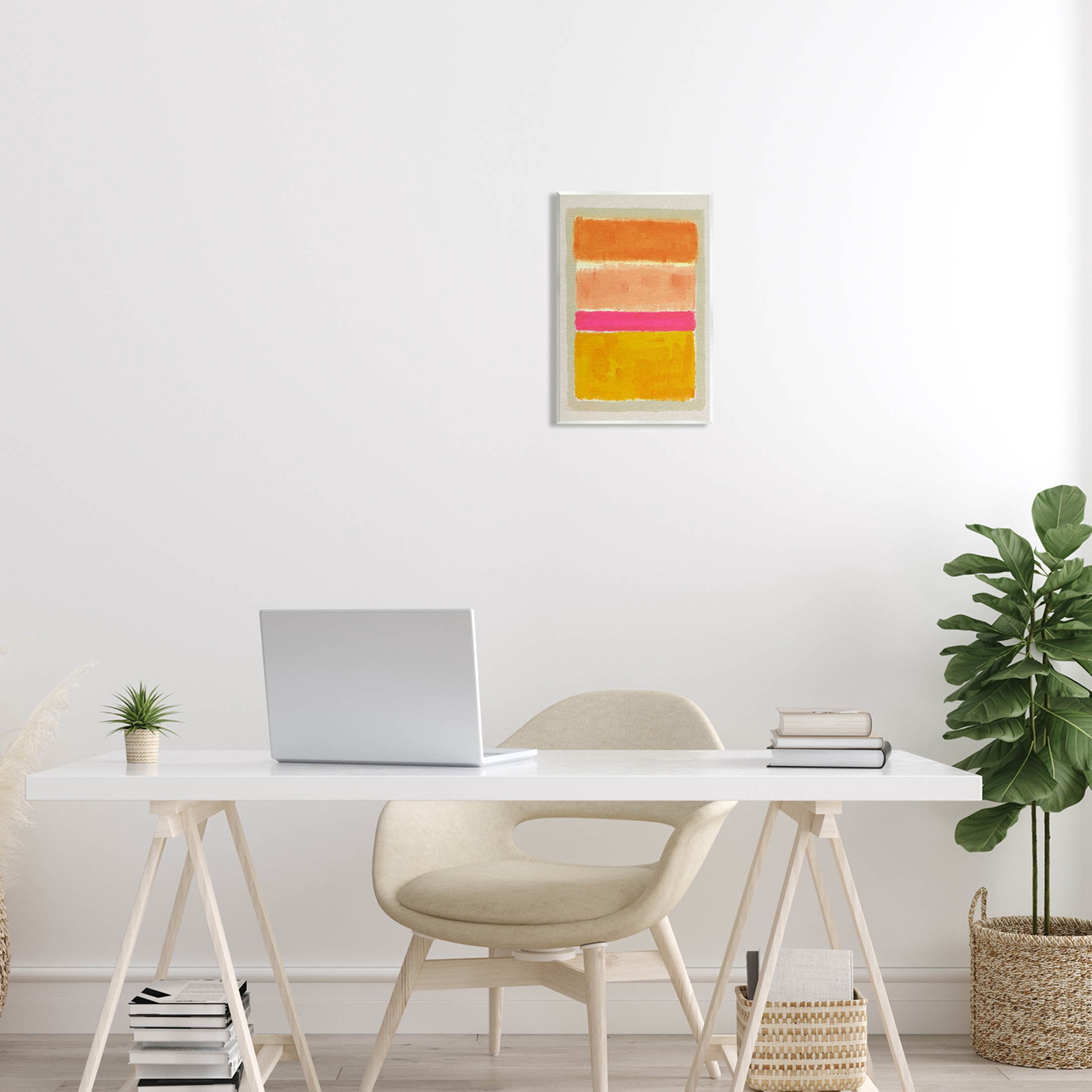 Stupell Industries Abstract Blocked Square Forms Painting Unframed Art Print Wall Art, Design by Victoria Barnes