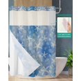 thumbnail image 2 of No Hook Shower Curtain with Snap in Liner, Watercolor Vintage Ombre Blue Ocean Starfish and Shells Hotel Shower Curtains for Bathroom, Washable Shower Curtain Liner Set with Mesh Top Window, 72"x96", 2 of 6