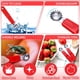 thumbnail image 4 of Injueey 4 piezas de herramientas de cocina para quitar cáscaras de tomate y fresa de acero inoxidable, paquete de cocina largo de acero Cocina y Comedor rojo, 4 of 6