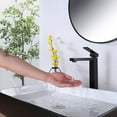 thumbnail image 6 of ANGELES HOME Deck Mounted Bathroom Faucet with Single Handle, Bathtub Basin Vanity Sink Faucet, Solid Brass Bathroom Faucet, Drain Assembly, Rough-in Valve Included, Matte Black, 6 of 7