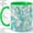 Green, variant on Aqua Abstract Coffee Mug, Soft Glass Line Art, Calm Daily Tea Sips at Desk