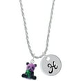 thumbnail image 1 of Delight Jewelry Resin Purple Panda Bear Silvertone Script Initial Disc - H - Charm Necklace, 20"+3", 1 of 4