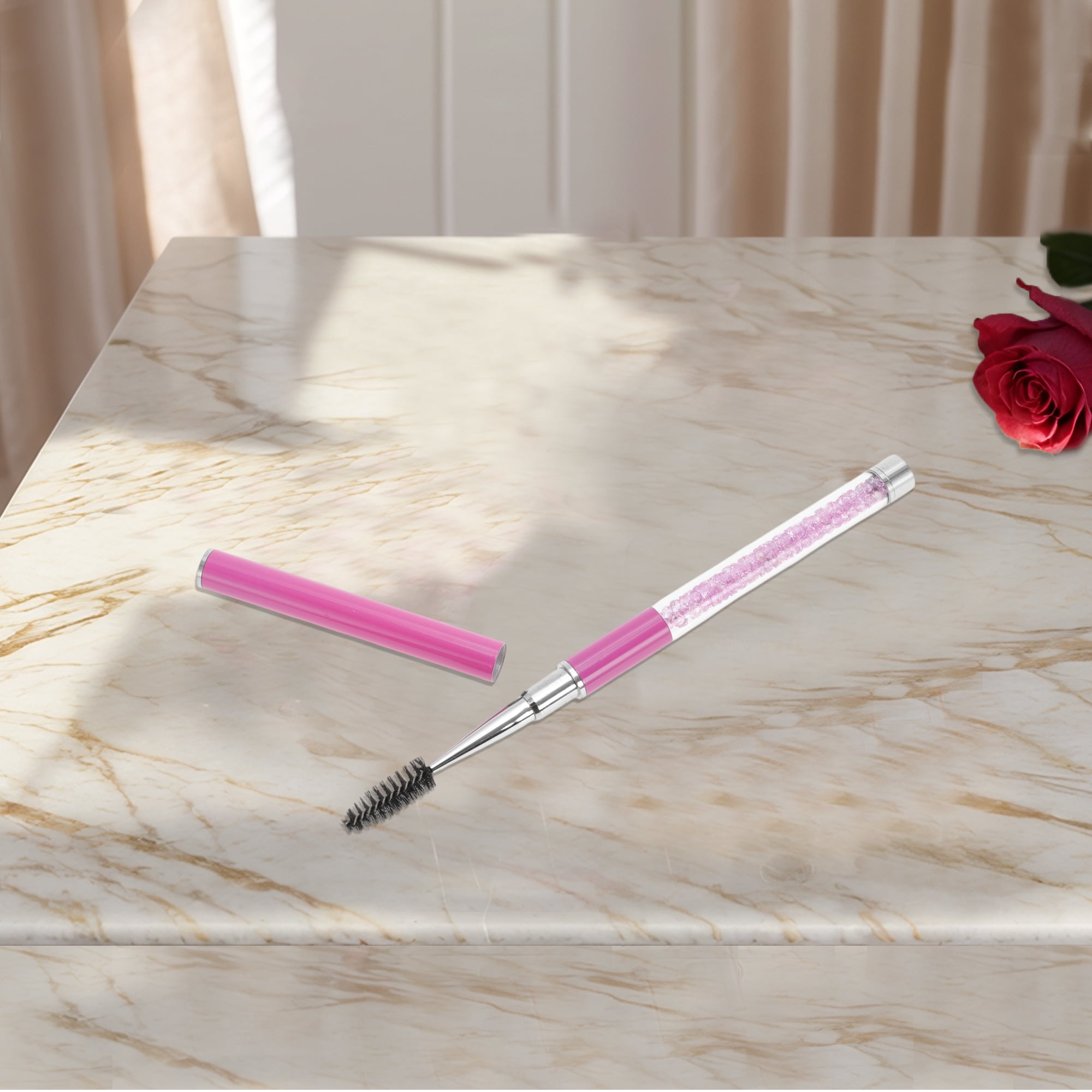 Unique Bargains 1 Pc Durable Rhinestone Eyelash Brush for Bathroom Purple