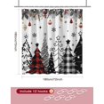 thumbnail image 5 of Merry Christmas Shower Curtain Red Buffalo Plaid Christmas Tree Shower Curtain Xmas Pine Forest Farmhouse Xmas Bath Decor, 5 of 6