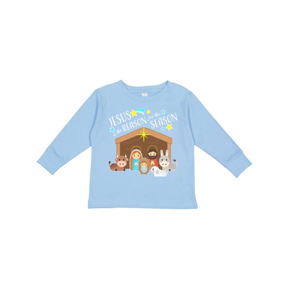 Inktastic Jesus is the Reason for the Season Christmas Nativity Boys or Girls Long Sleeve Toddler T-Shirt