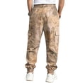 thumbnail image 5 of Havenx Camo Cargo Pants for Men Maple Leaf Print Drawstring Waist Tapered Cargo Jogger Sweatpants with Pockets Straight Wide Leg Joggers Athletic Workout Casual Fashion Y2k Clothes,Green 2XL, 5 of 6