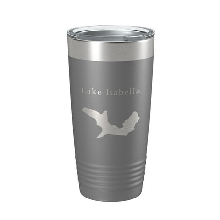 

Lake Isabella Map Tumbler Travel Mug Insulated Laser Engraved Coffee Cup Hot Springs Village Arkansas 20 oz Dark Gray