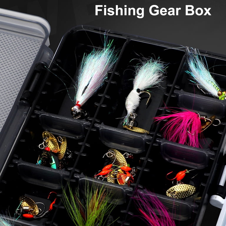 containers for fishing lures Tackle Box, Waterproof Portable Tackle Box Organizer with Transparent Cover  - Mini Utility Lures Fishing Box, Small Organizer Box Containers for Fishing  Baits