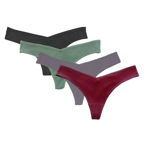 4 Pack Cotton Thong Underwear