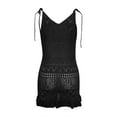 thumbnail image 6 of Besolor Women's Crochet Cover Ups V-Neck Tie Straps Hollow out Coverup Swimwear Summer Beach Vacation Mini Dress, 6 of 8