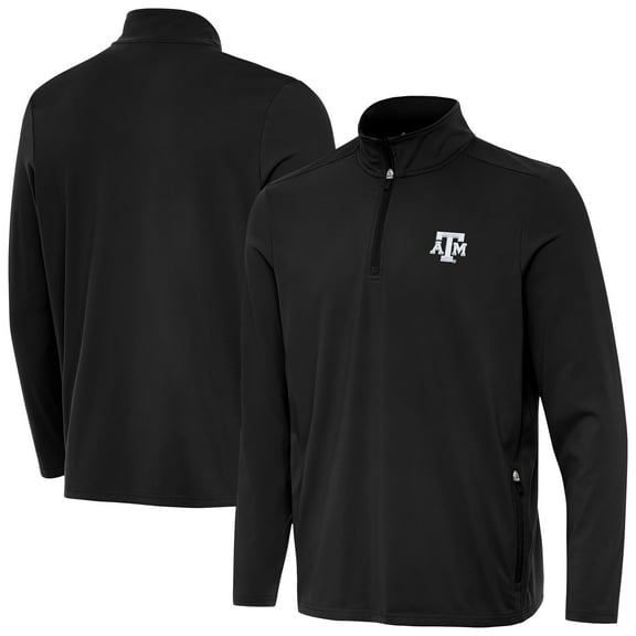 Men's Antigua  Black Texas A&M Aggies Perilous Quarter-Zip Sweatshirt