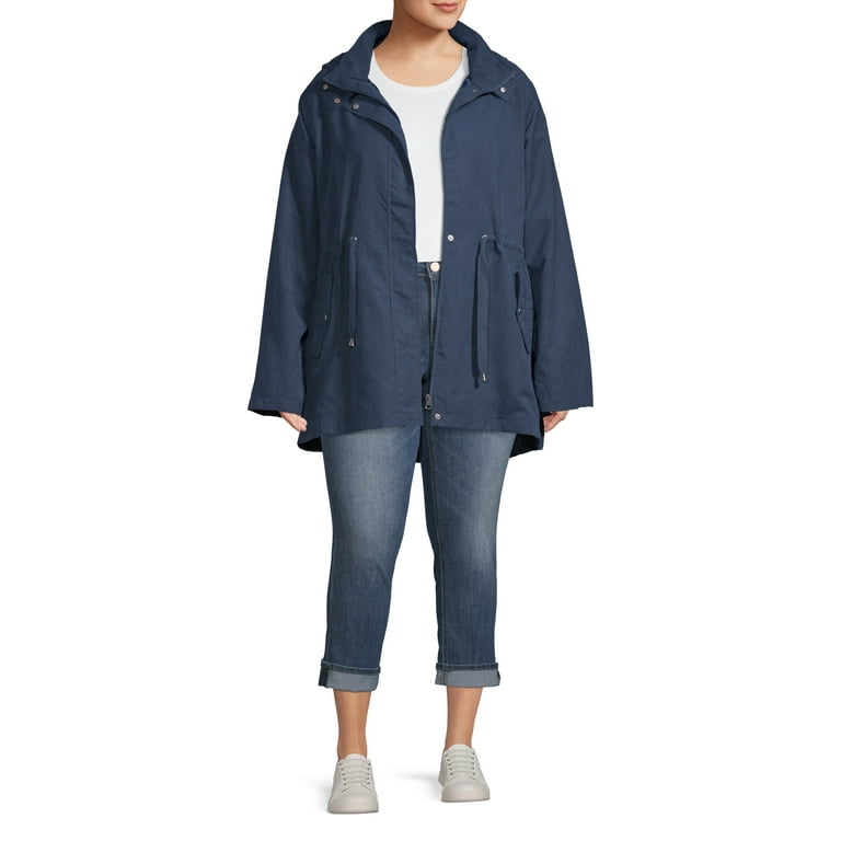 Time and tru women's hooded anorak utility jacket discount