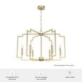 thumbnail image 7 of Hunter - Zoanne 6-light Alturas Gold, Large Chandelier, Dimmable, Modern Style, Geometric Shaped, for Bedrooms, Kitchens, Dining, Living Rooms - 19570, 7 of 7