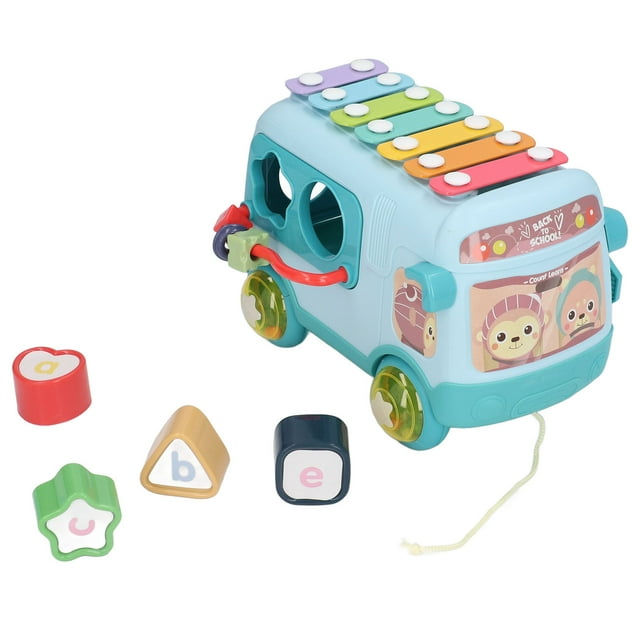 Autobús musical, bloques Autobús musical Alfabeto Autobús musical Xilófono Autobús musical Juguete elaborado por expertos