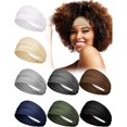 thumbnail image 1 of wonima44 WILLBOND 8 Pcs Wide Twist Headband for Women Non Slip Stretchy Hairband Elastic Knotted Turban Hair Bands Solid Color Headwrap for Women Yoga Workout Running Hair Accessory, 1 of 1