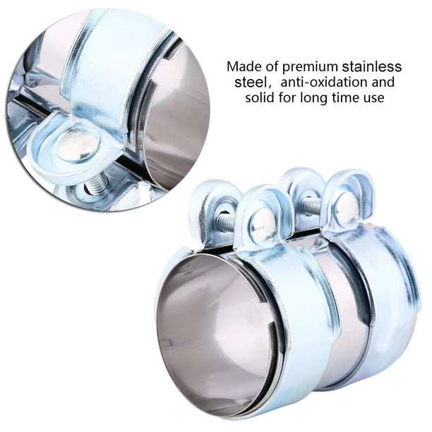 Abrazadera de escape, abrazadera de tubo de silenciador turbo de acero inoxidable de 2,5 pulgadas Abrazadera de banda de escape Resultados impresionantes