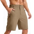thumbnail image 2 of lcziwo Mens Shorts Casual Big and Tall Relaxed Fit Summer Elastic Waist Hiking Shorts Beach Travel Golf Dress Shorts with Zip Pockets Khaki XL, 2 of 10
