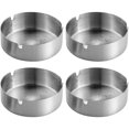 thumbnail image 1 of Cendriers Lot de 4 Ronds en Acier Inoxydable pour Extérieur et Maison, 1 of 5