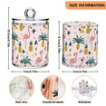 thumbnail image 5 of Yayeee 4 Pack Qtip Holder Bathroom Cotton Swab Canister with Lid Clear Dispenser Set, Flamingo Pattern, 5 of 6
