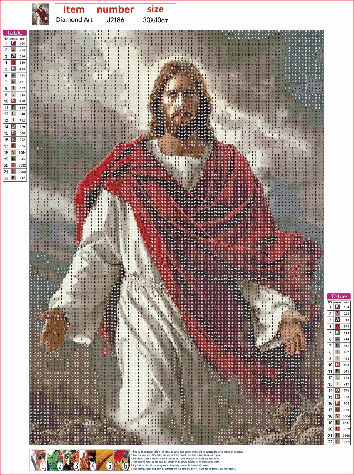 HsdsBebe Diamond Art Jesus Round Full Drill for Adults, DIY Diamond Art Painting Kits,Gem painting for Kids