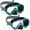 04-Black Green & Black Blue, variant on Vvinca Kids-Goggles with Nose Cover, Diving Mask Elastic Fabric Strap Anti Fog Anti Shattered Lens for Kids Swim Goggles 3-14