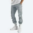 thumbnail image 6 of Mens Pants Solid Multiple Pockets Outdoor Straight Type Fitness Pants Cargo Pants Trousers, 6 of 9