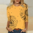 thumbnail image 2 of Ruimatai Women's Printed 3/4 Sleeve T-Shirt Round Neck Casual Blouse Tops Lightweight Comfortable Fashion Loose Fit Tee for Daily Wear, 2 of 7