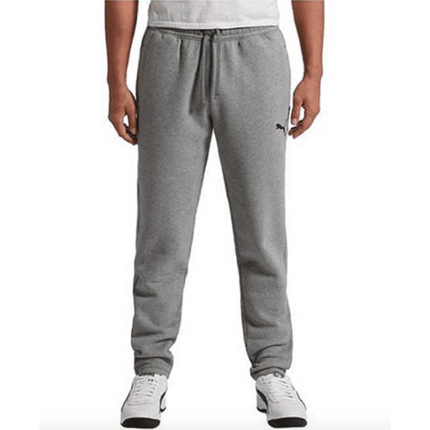 PUMA - Puma Men's Fleece Jogger Sweatpants, Med Gray Heather Large ...