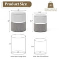 thumbnail image 3 of Costway Linen Fabric Storage Ottoman Set of 2 Modern Round Ottoman with Storage for Bedroom, 3 of 8