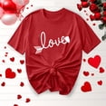 thumbnail image 1 of TIMIFIS T-Shirts à Manches Courtes de la Saint-Valentin pour Femmes Mode Décontractée Col Rond T-Shirt Imprimé Cœur d'Amour T-Shirt d'Été Ample Col Rond T-Shirts, 1 of 4