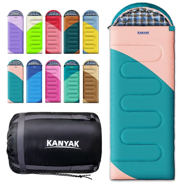 Saco de dormir Kanyak Camping 0°C para adultos, niños y adolescentes de 3 a 4 temporadas