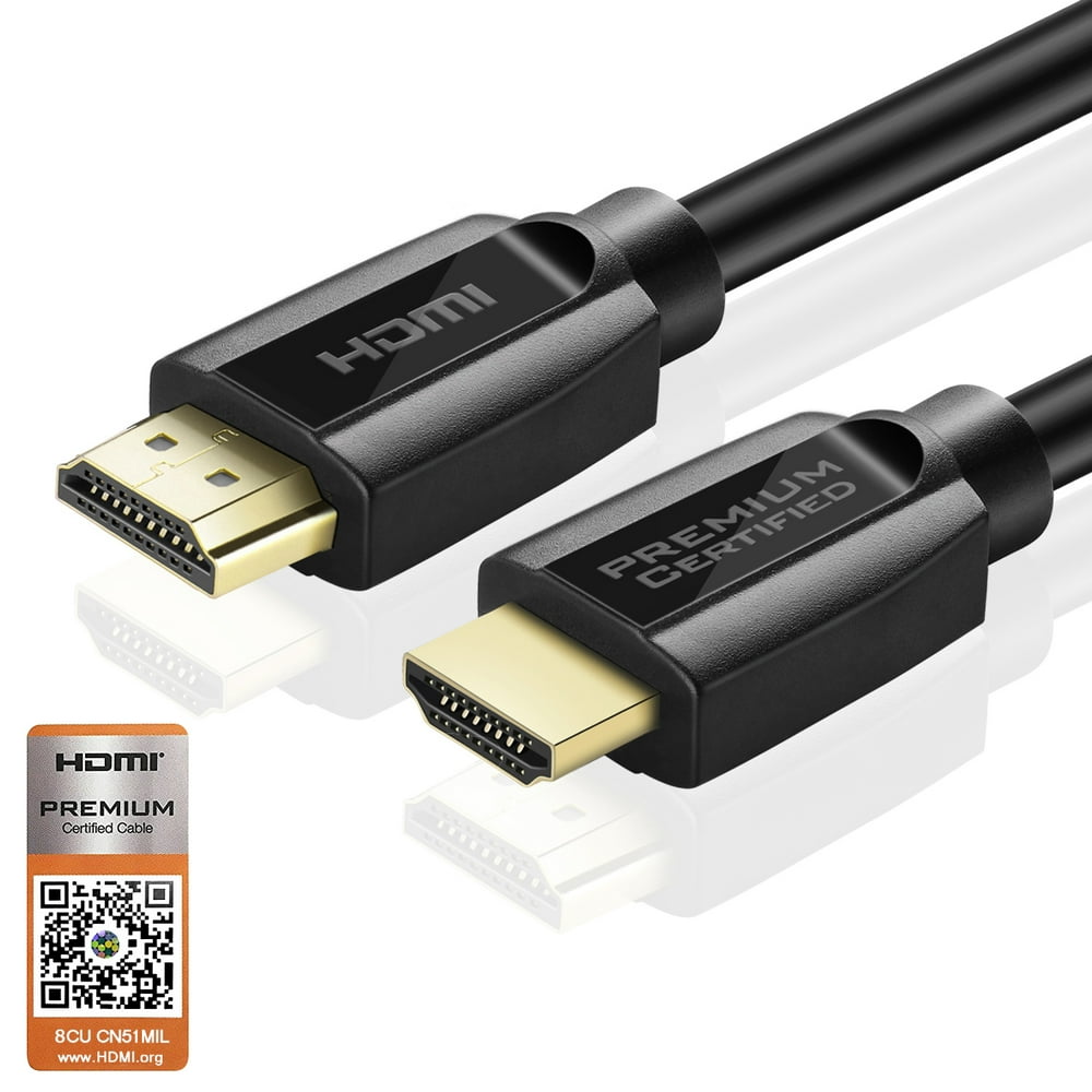Premium HDMI Cable (3FT) Certified 4K UHD HDMI 2.0 18GBPs High Speed Ultra HD 60Hz HDR Nylon